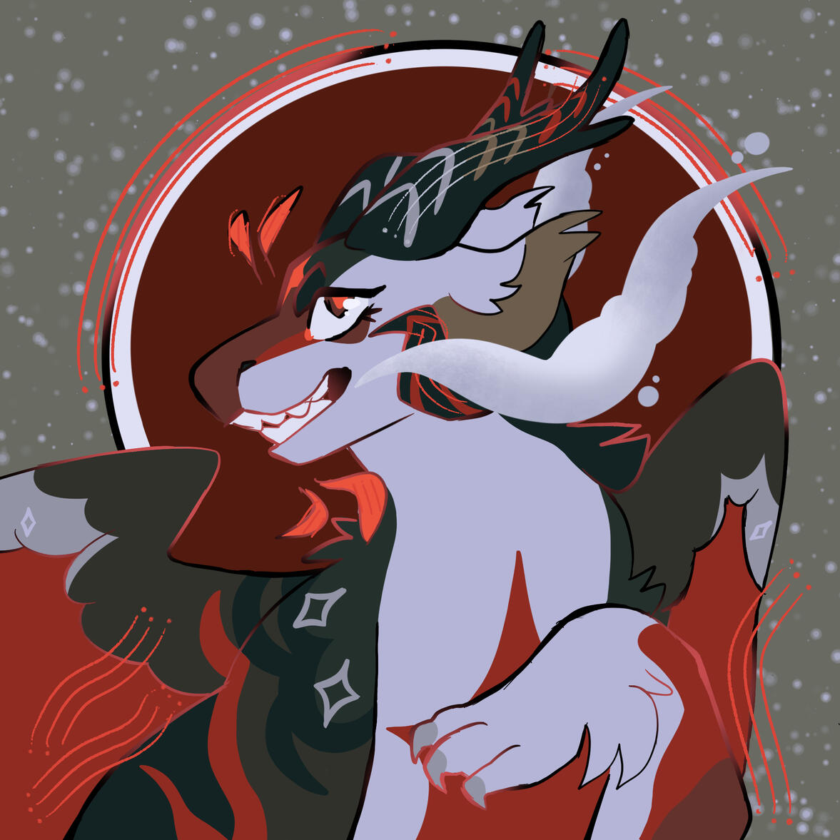 Bust drawing of a dragon